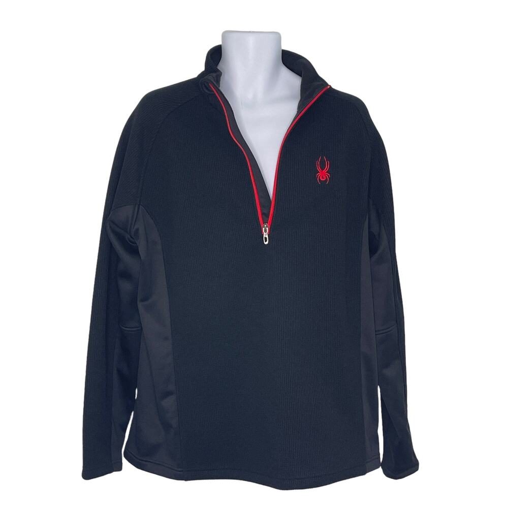 Spyder Men's Half-Zip Outbound Sweater Jacket XL Black Red NWOT - Picture 3 of 11